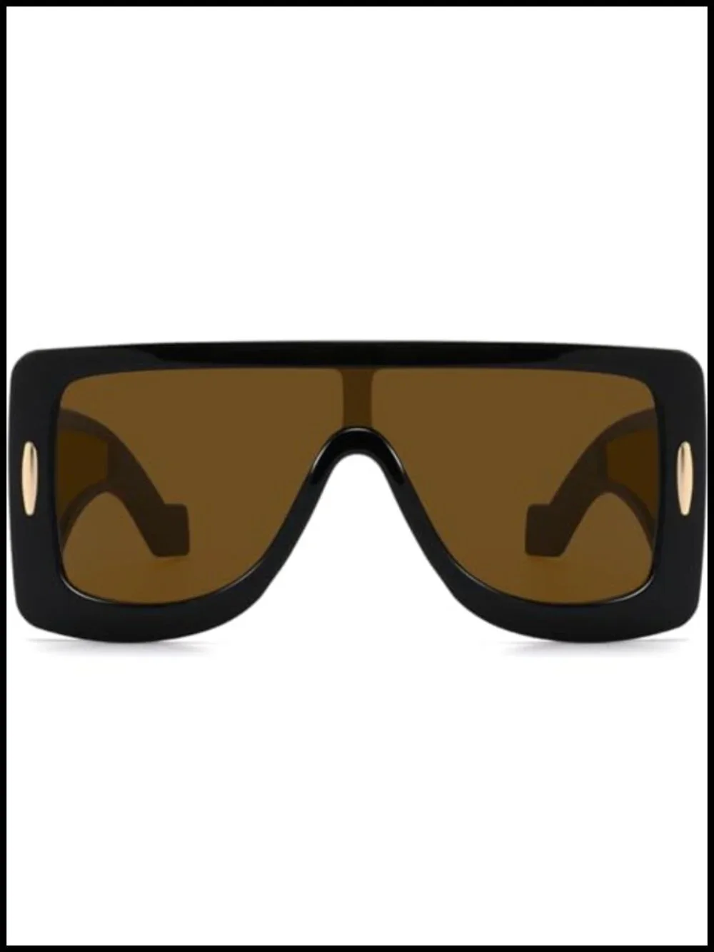 Oversized Shield Sunglasses UV400 Protection Flat Top Fashion
